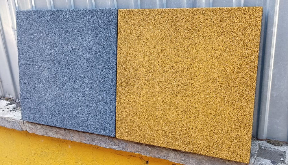 Серая и желтая резиновые плитки ELITPLIT